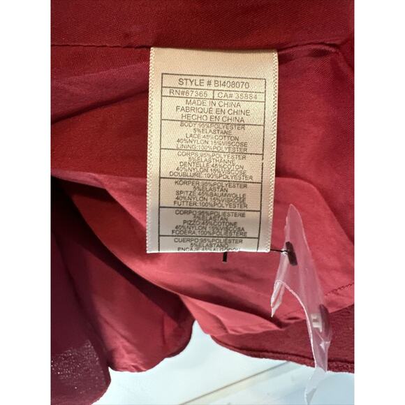 BB Dakota Women's Crazy in Love Bubble Crepe Ruffle Dress w/Lace Red size 8 - Picture 11 of 15